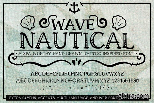 Wave Nautical Font Handwritten Tattoo Web Fonts
