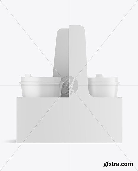 Matte Coffee Cups in Paper Holder Mockup 82055