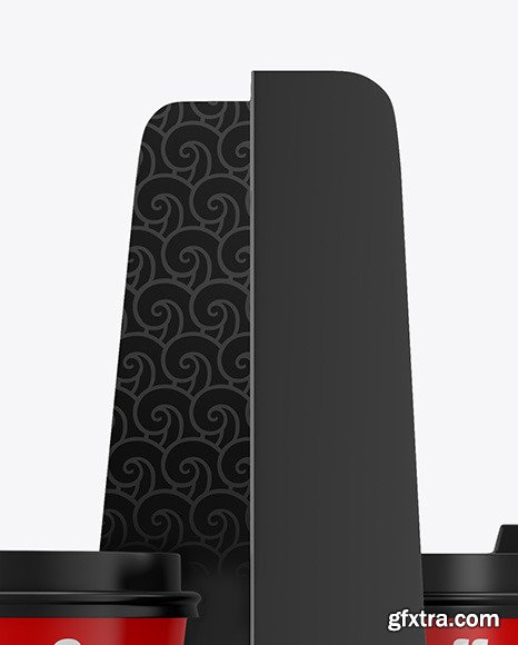 Matte Coffee Cups in Paper Holder Mockup 82055