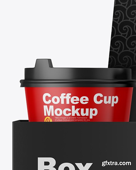 Matte Coffee Cups in Paper Holder Mockup 82055