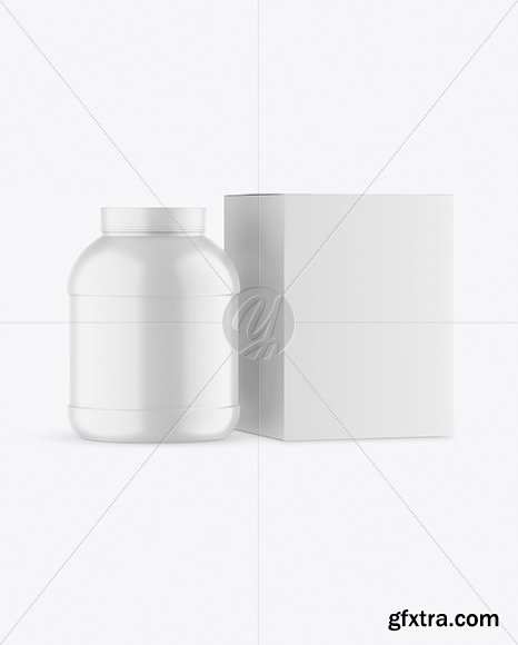 Matte Plastic Jar with Box Mockup 82894