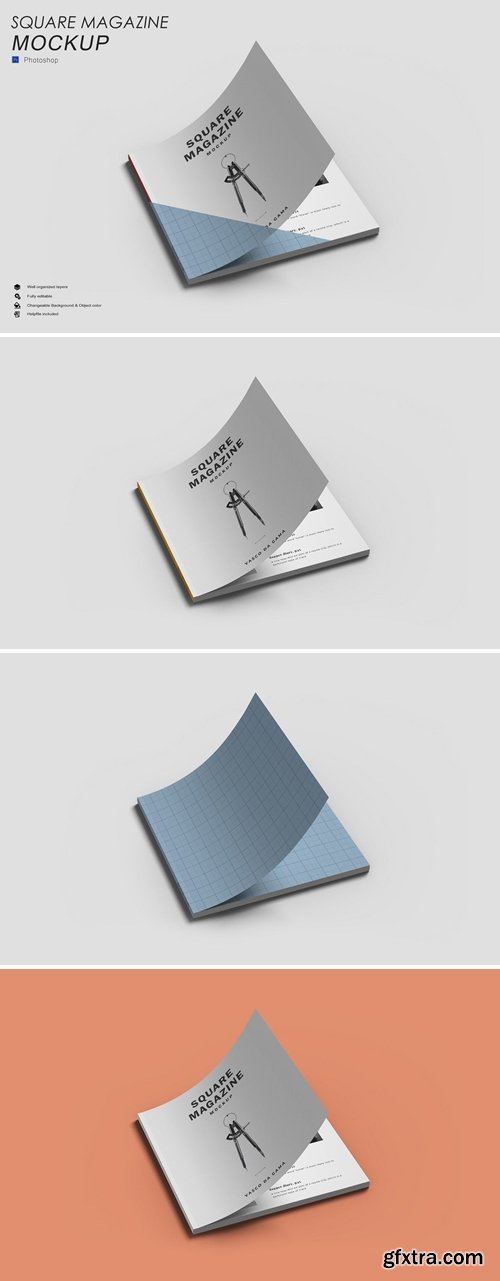 Square Magazine Mockup