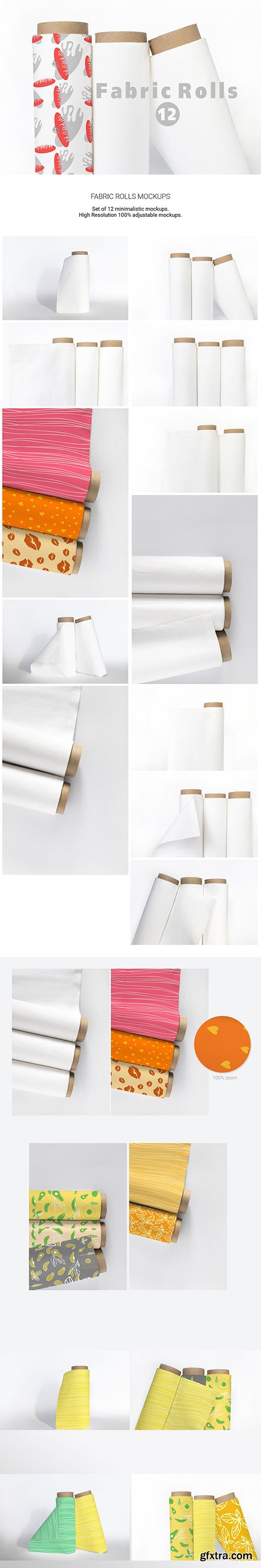 CreativeMarket - Fabric Rolls Mockup | Layered 5988588