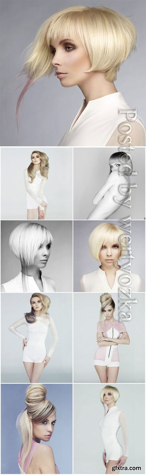 Stylish hairstyles for fashionable girls stock photo Stylish hairstyles for fashionable girls stock photo