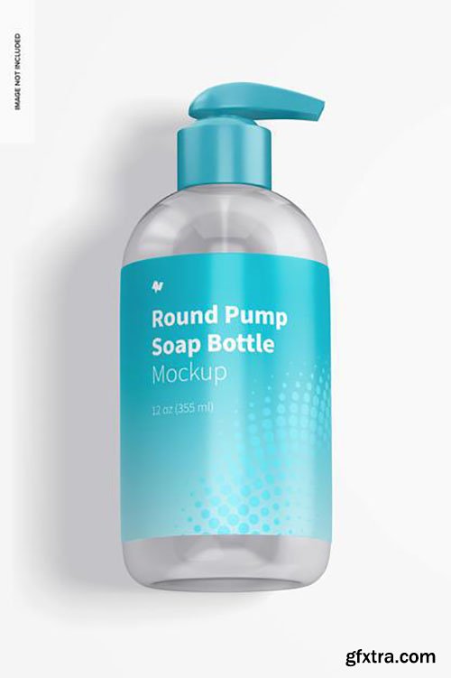 Round pump soap bottles mockup