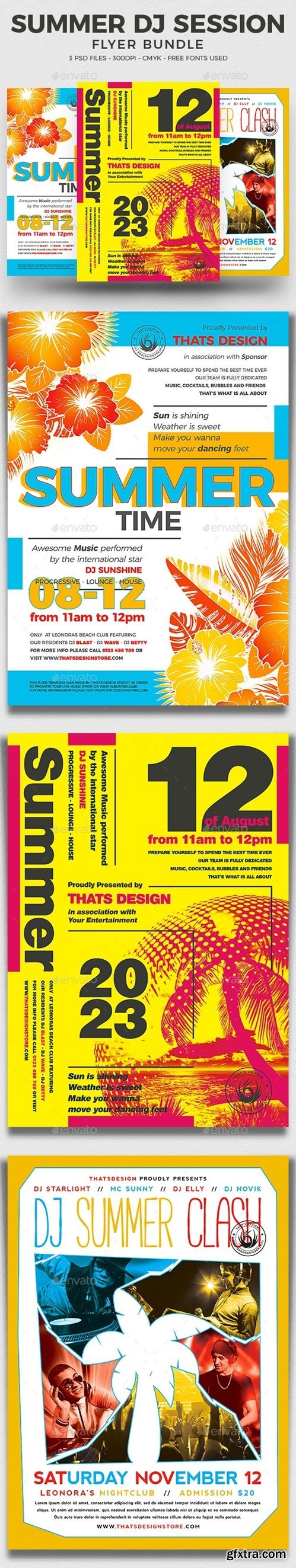 GraphicRiver - Summer DJ Session Flyer Bundle 17219881