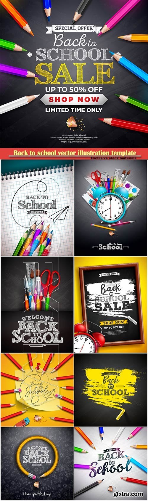 Back to school vector illustration template # 14