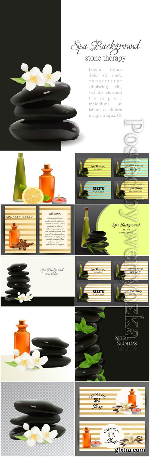 Spa stones and flowers in vector Spa stones and flowers in vector