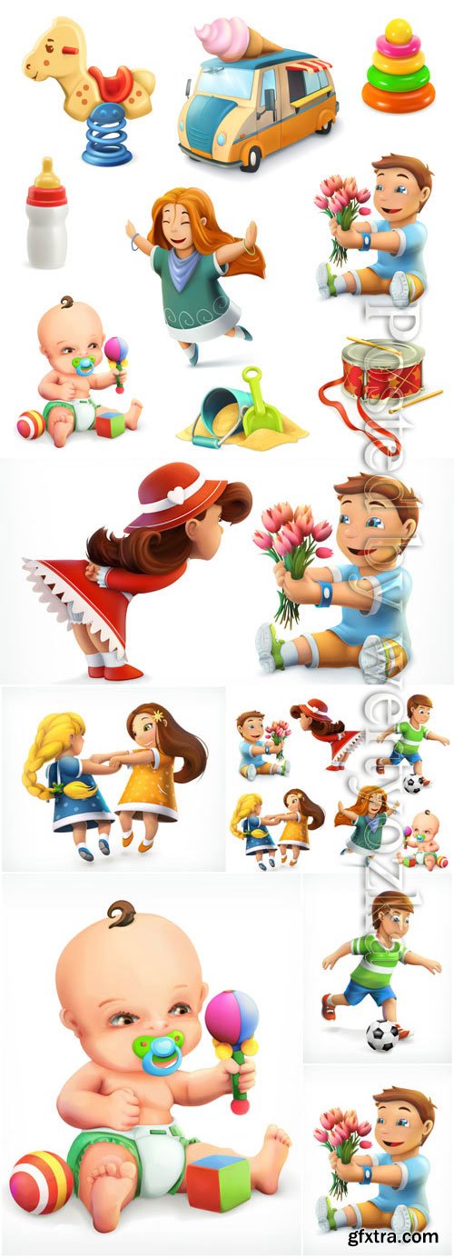 Funny kids in vector Funny kids in vector