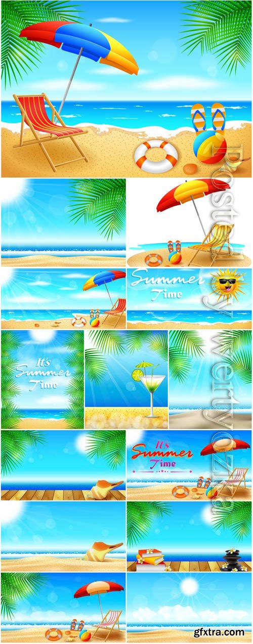 Summer marine backgrounds in vector Summer marine backgrounds in vector