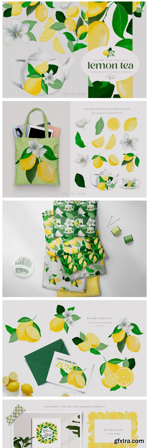 Lemon Gouache Illustrations and Patterns 11720804 Lemon Gouache Illustrations and Patterns 11720804