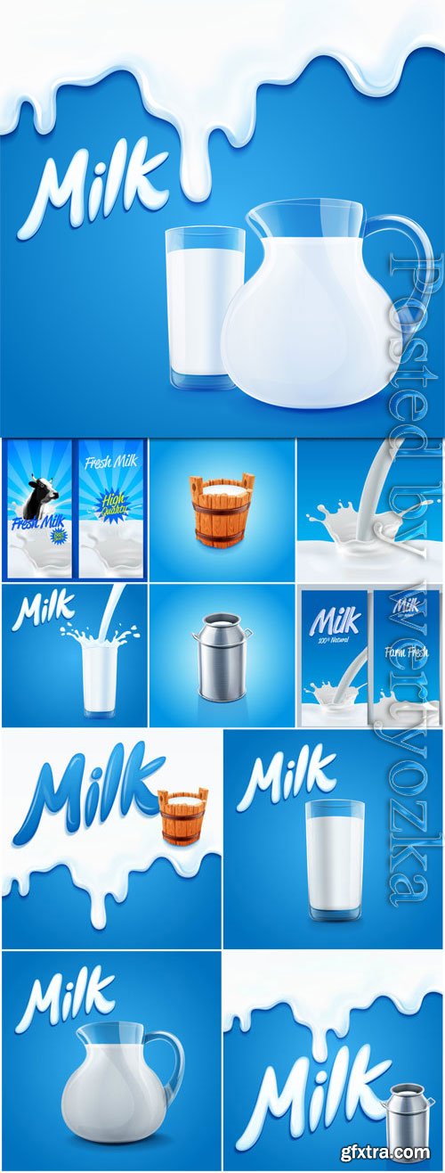 Milk backgrounds and banners in vector Milk backgrounds and banners in vector