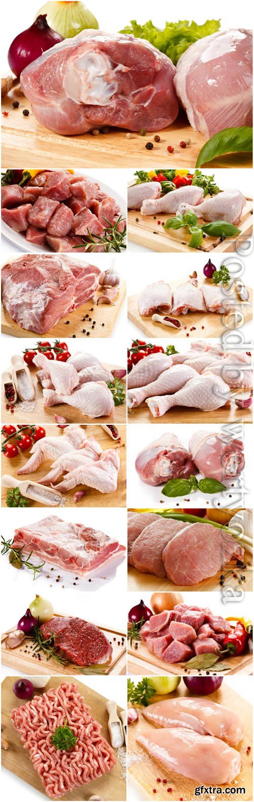 Fresh pork and chicken meat stock photo Fresh pork and chicken meat stock photo