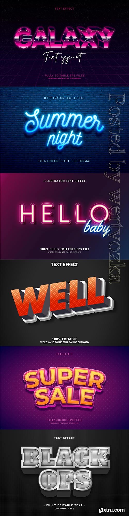 3d editable text style effect vector vol 356