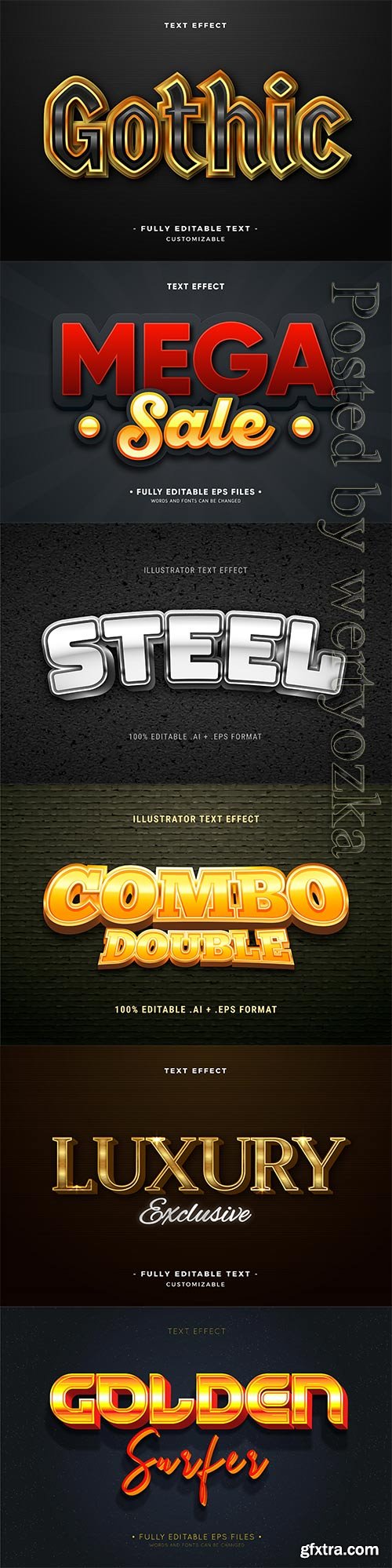 3d editable text style effect vector vol 352