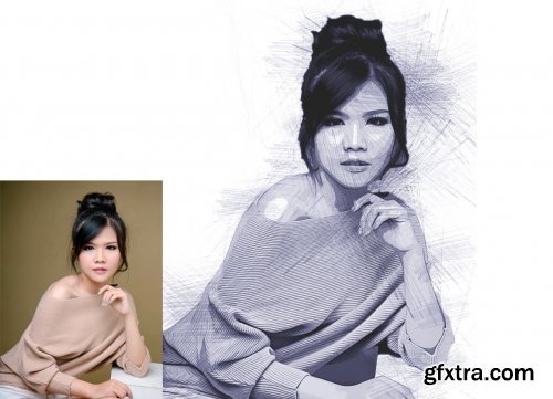 CreativeMarket - Modern Sketch Photoshop Action 4934546