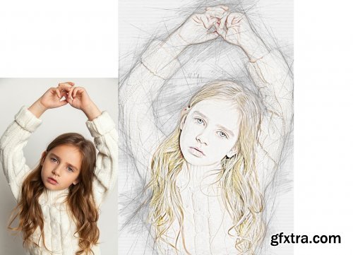 CreativeMarket - Modern Sketch Photoshop Action 4934546