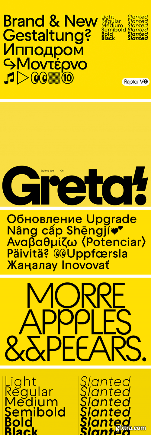 Raptor V3 Font Family Raptor V3 Font Family