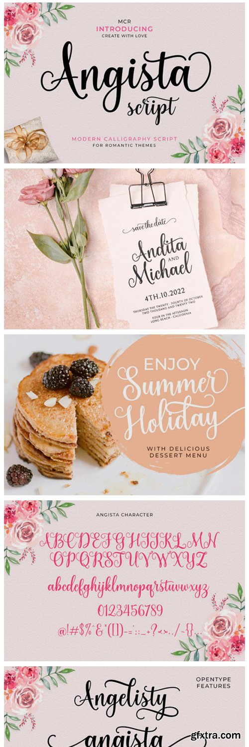 Angista Script Font Angista Script Font