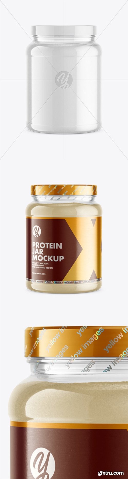 Clear Protein Jar Mockup 79735 Clear Protein Jar Mockup 79735