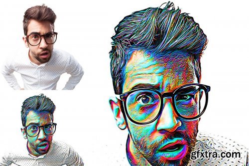 CreativeMarket - Colorful Paint Art Photoshop Action 4485687