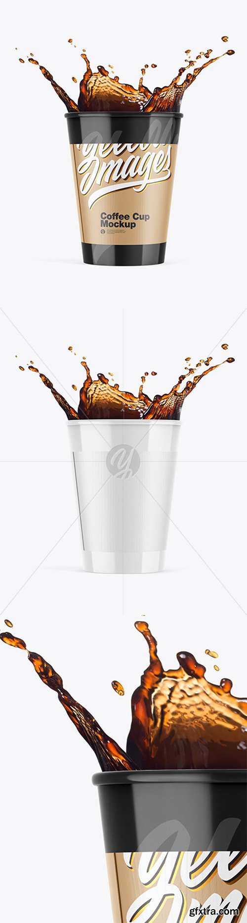 Glossy Coffee Cup w/ Holder Mockup 81847