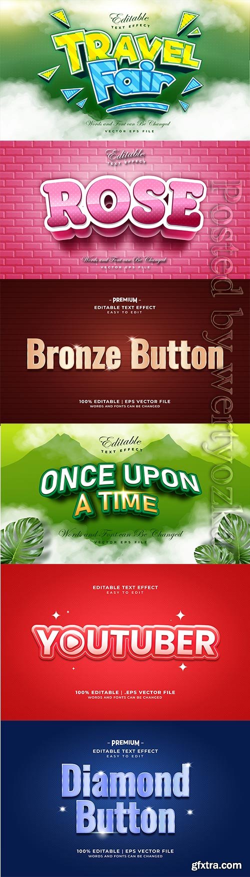 3d editable text style effect vector vol 398