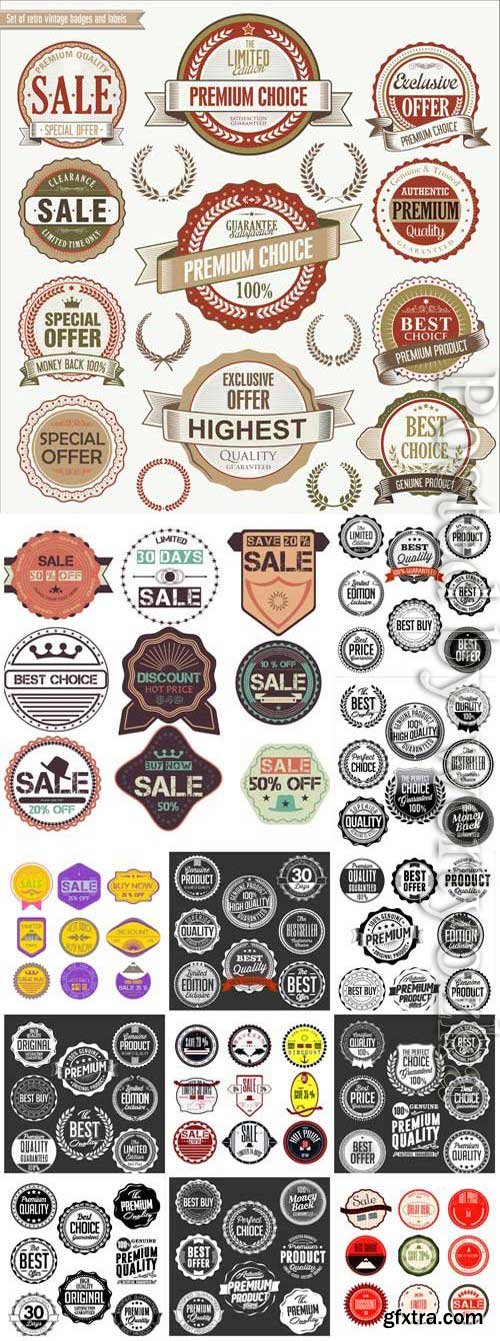Labels and emblems in vector
