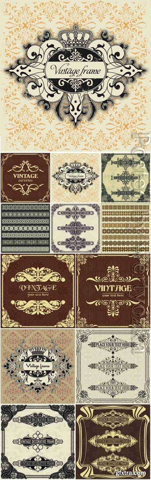 Frames and vintage backgrounds in vector Frames and vintage backgrounds in vector