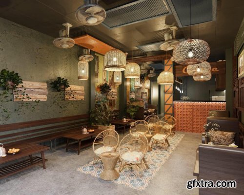 Interior Coffee Interior Scene By HuyDam