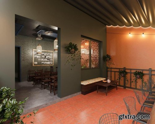 Interior Coffee Interior Scene By HuyDam