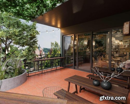 Interior Coffee Interior Scene By HuyDam