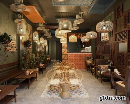 Interior Coffee Interior Scene By HuyDam