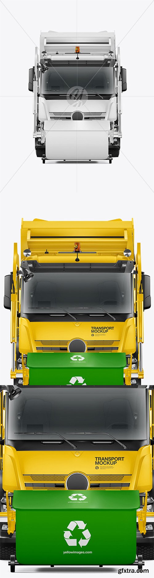 Garbage Truck Mockup - Front View 82056 Garbage Truck Mockup - Front View 82056