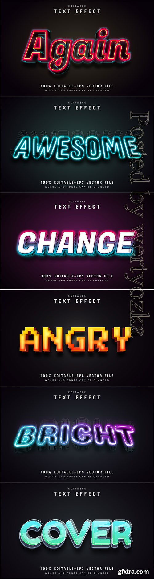 3d editable text style effect vector vol 403