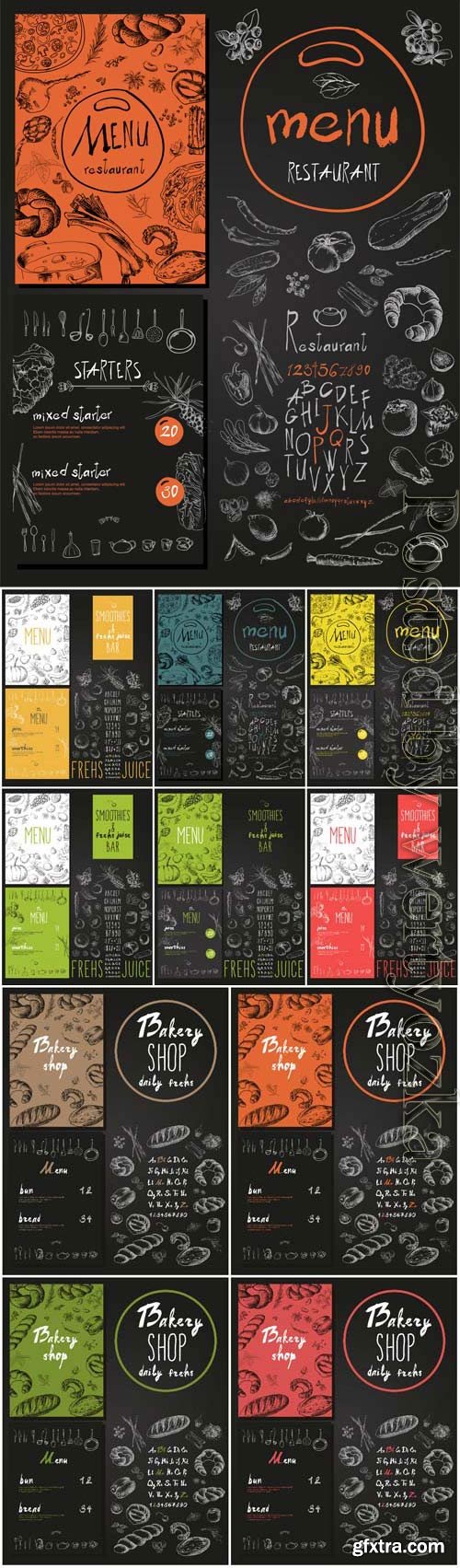 Vintage menu for restaurant and cafe in vector