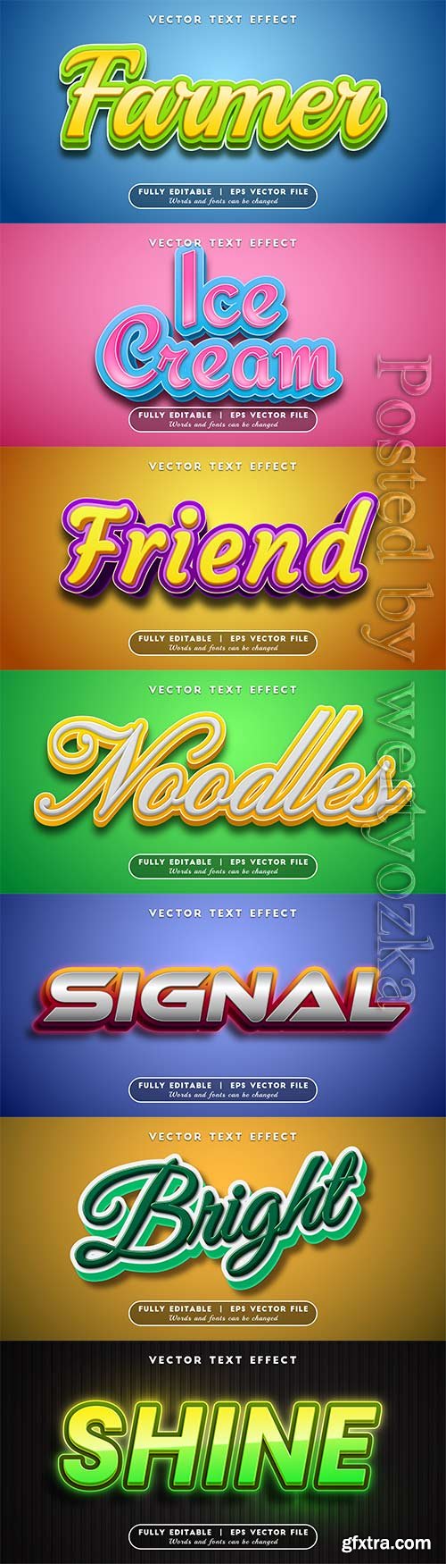 3d editable text style effect vector vol 427