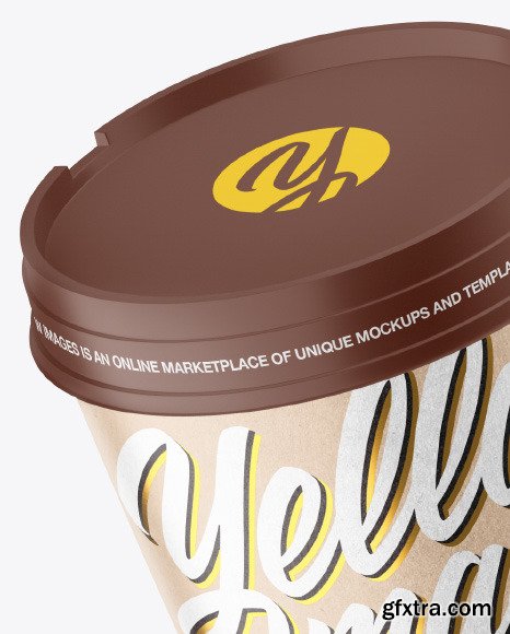 Two Kraft Ice Cream Cups Mockup 83219