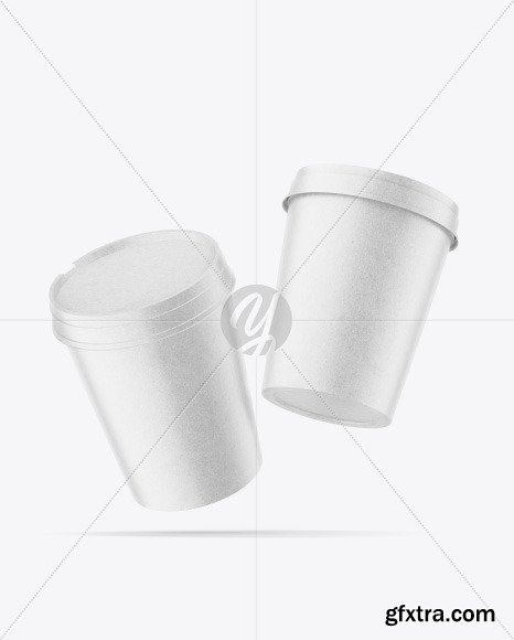 Two Kraft Ice Cream Cups Mockup 83219