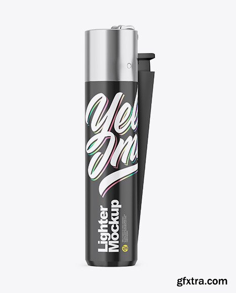 Glossy Plastic Lighter Mockup 82581