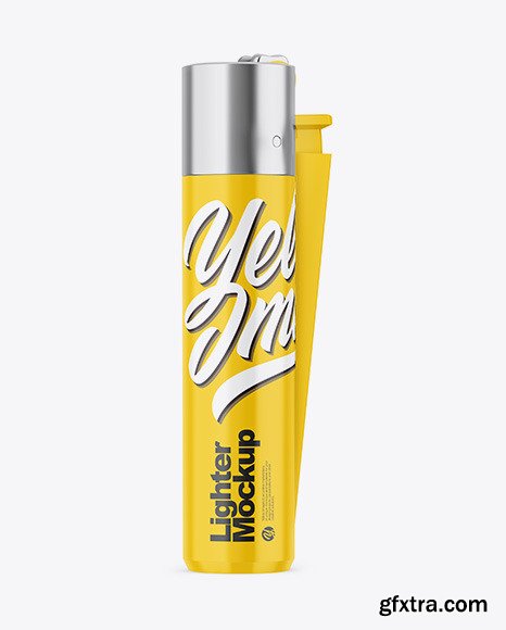 Glossy Plastic Lighter Mockup 82581