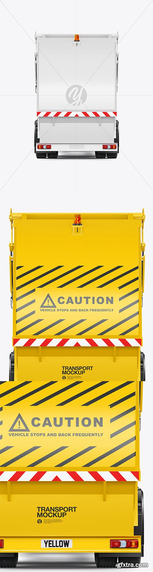 Garbage Truck Mockup - Back View 82153 Garbage Truck Mockup - Back View 82153