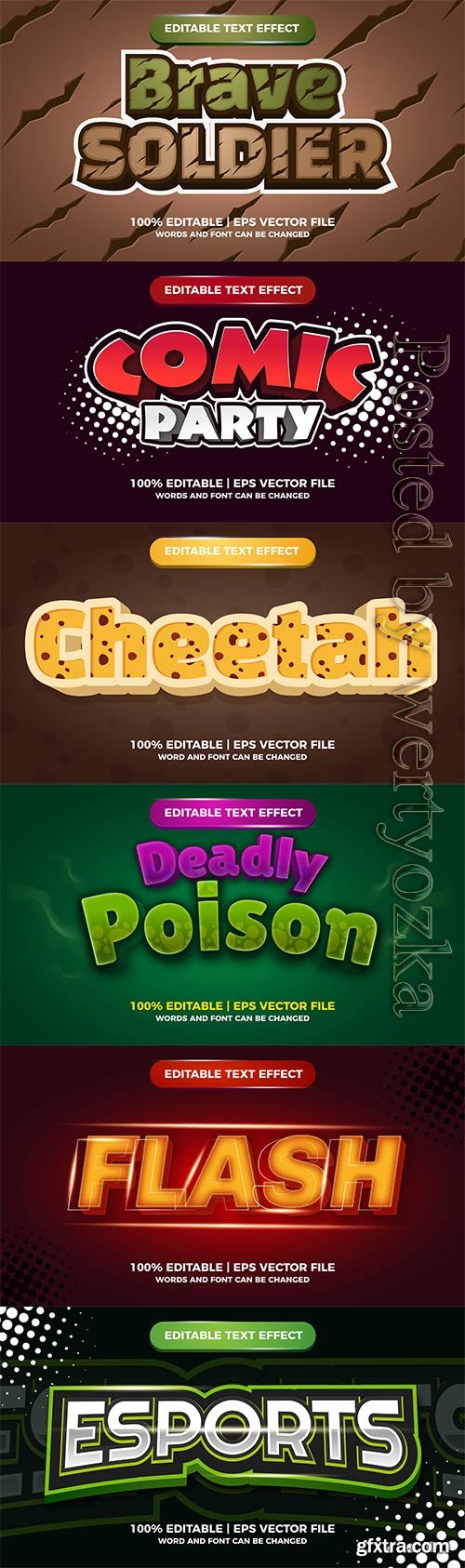 3d editable text style effect vector vol 432