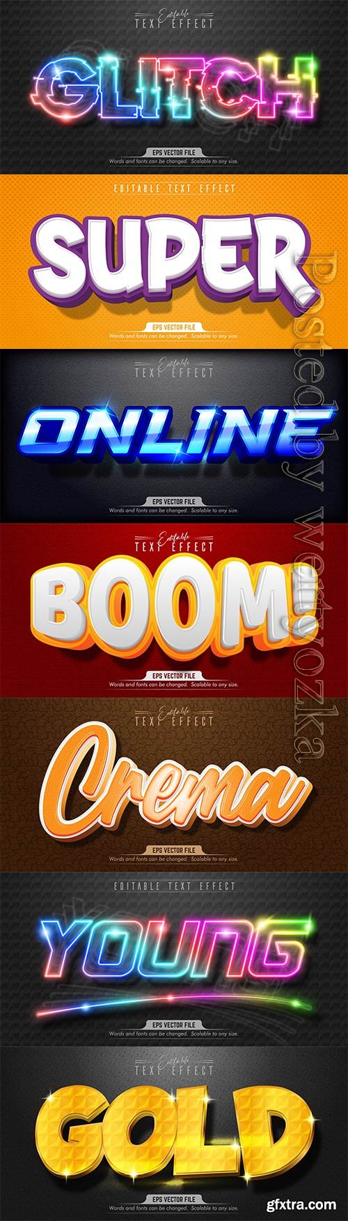3d editable text style effect vector vol 435