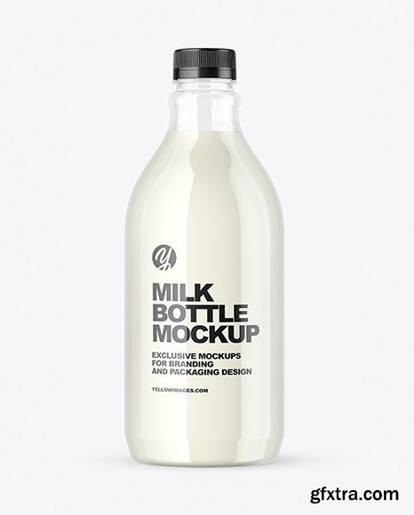 Clear Plastic Milk Bottle Mockup 82584