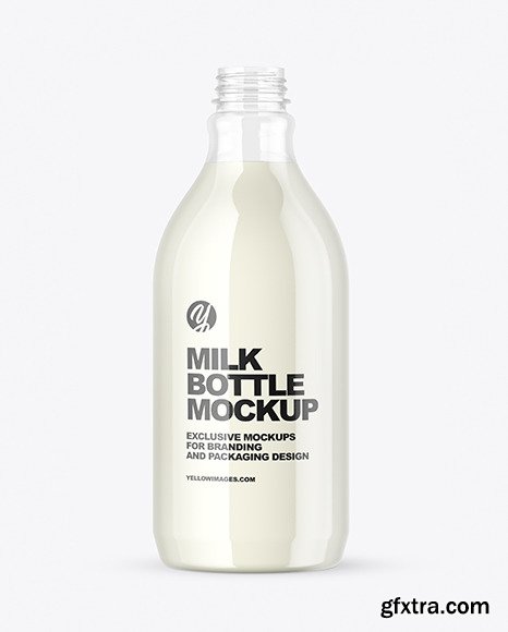 Clear Plastic Milk Bottle Mockup 82584