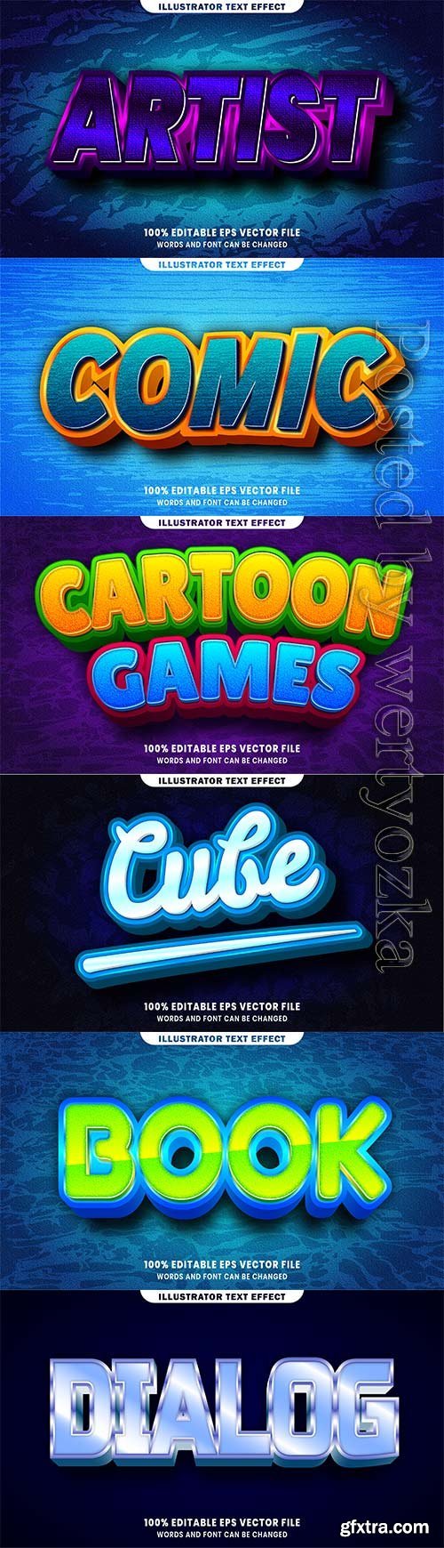 3d editable text style effect vector vol 442