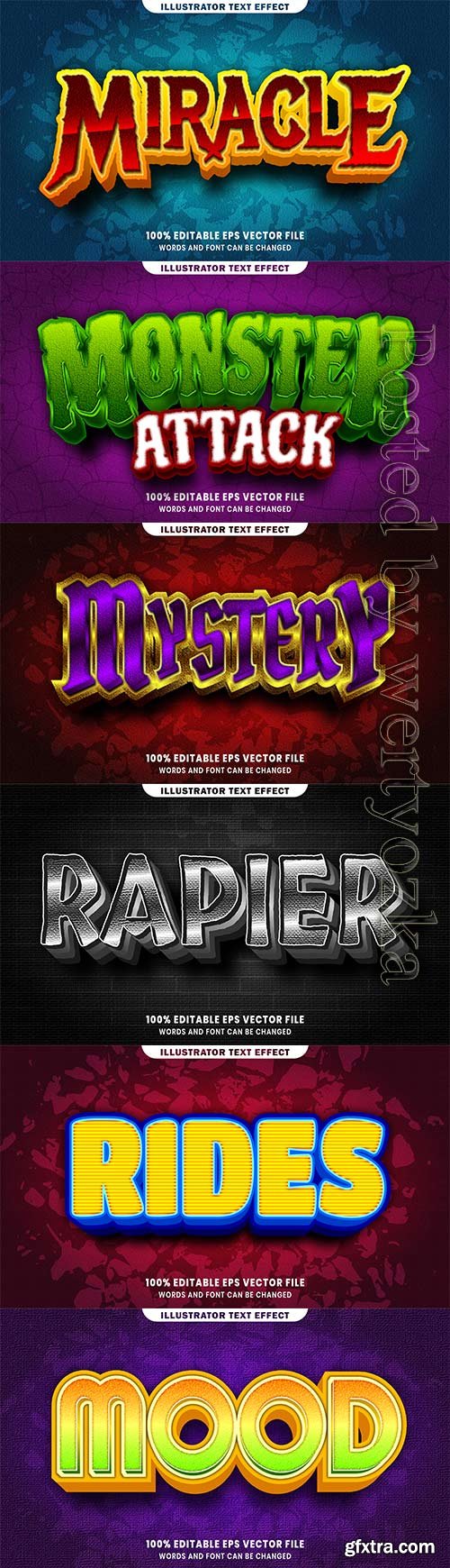 3d editable text style effect vector vol 446