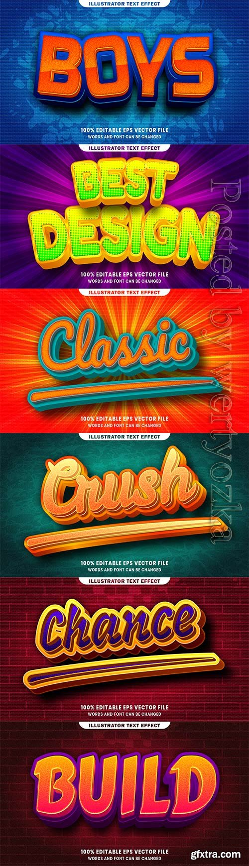 3d editable text style effect vector vol 440