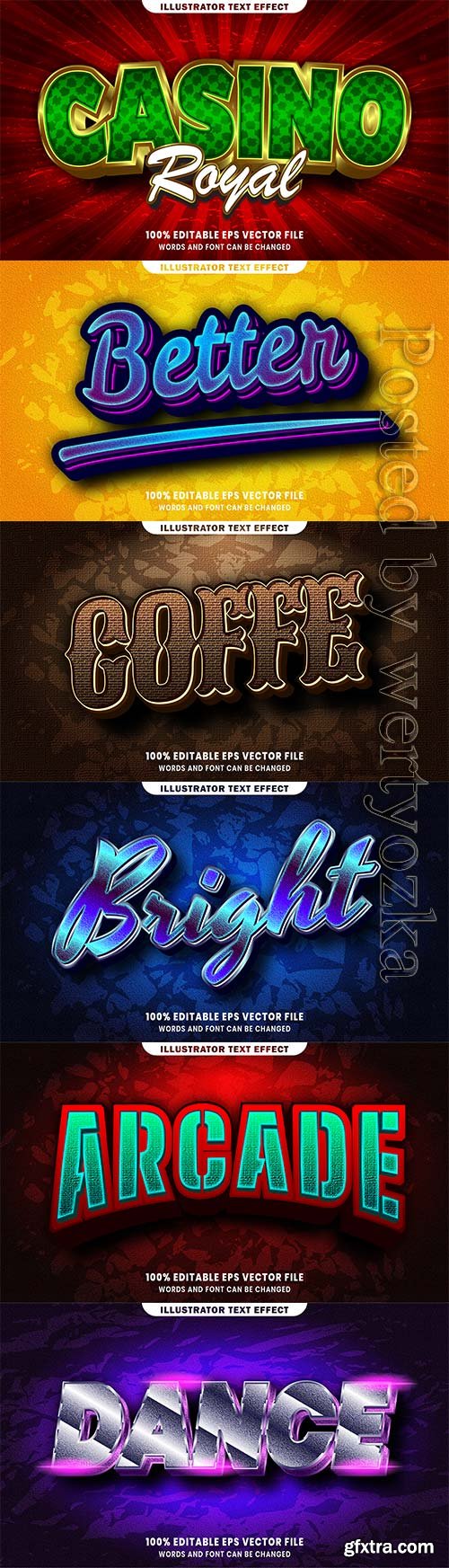 3d editable text style effect vector vol 439